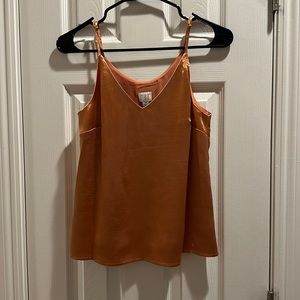 Orange silk cami top, size XS.